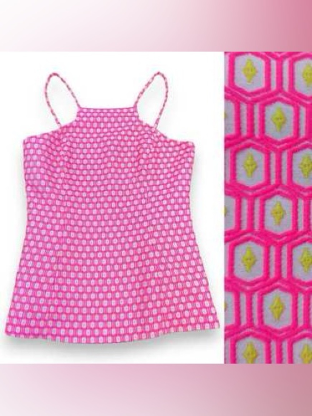LILLY PULITZER High Neck Hexagon Textured Print Top - Picture 8 of 8